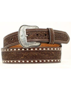 Nocona Belt Co. Men's Tapered Floral Tooled Western Belt