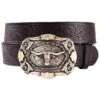 AndWest Men's Western Tooled Longhorn Belt 1 AndWest Men's Western Tooled Longhorn Belt -Montana Clothing Shop 120Z75 89 P1