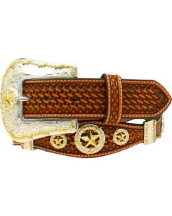 Nocona Men's Embossed Knot Concho Western Belt