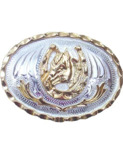 Western Express Men's Small Horsehead And Horseshoe Belt Buckle