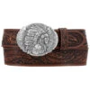 Tony Lama Men's Tan Feather Tooled Western Belt -Montana Clothing Shop 2000257923 280 P1