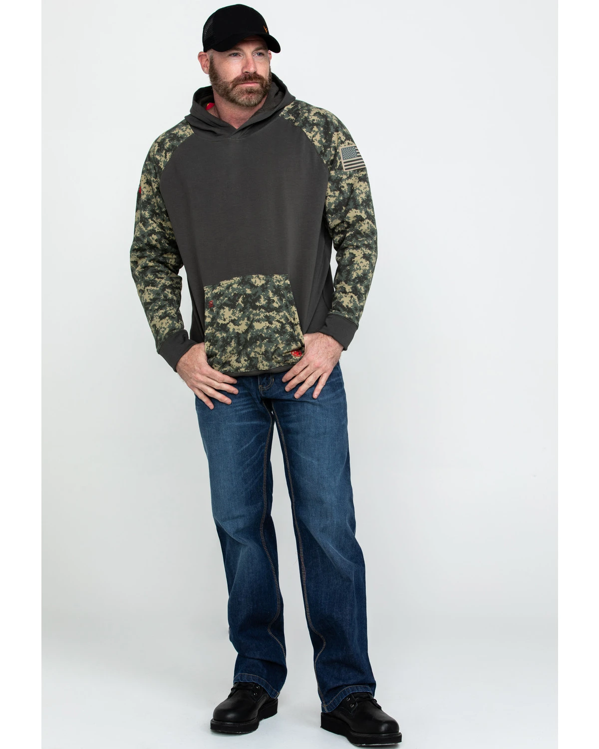 Ariat Men's FR Durastretch Camo Patriot Work Hooded Sweatshirt 8 Ariat Men's FR Durastretch Camo Patriot Work Hooded Sweatshirt - Image 6