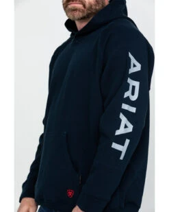 Ariat Men's FR Primo Fleece Logo Hooded Work Sweatshirt -Montana Clothing Shop 2000281955 410 P4