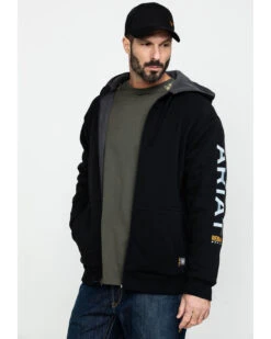 Ariat Men's Rebar All-Weather Full Zip Work Hooded Sweatshirt - Big & Tall -Montana Clothing Shop 2000282107 001 P3