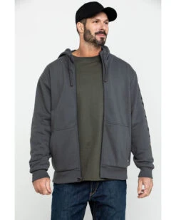 Ariat Men's Gray Rebar All-Weather Full Zip Work Hooded Sweatshirt -Montana Clothing Shop 2000282109 020 P3
