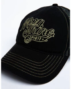 Moonshine Spirit Men's White On Black Logo Print Mesh Ball Cap -Montana Clothing Shop 2000291209 001 P6