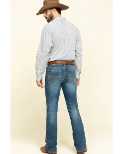Cody James Men's Hawken Medium Wash Crosshatch Stretch Slim Bootcut Jeans -Montana Clothing Shop 2000295742 400 P5