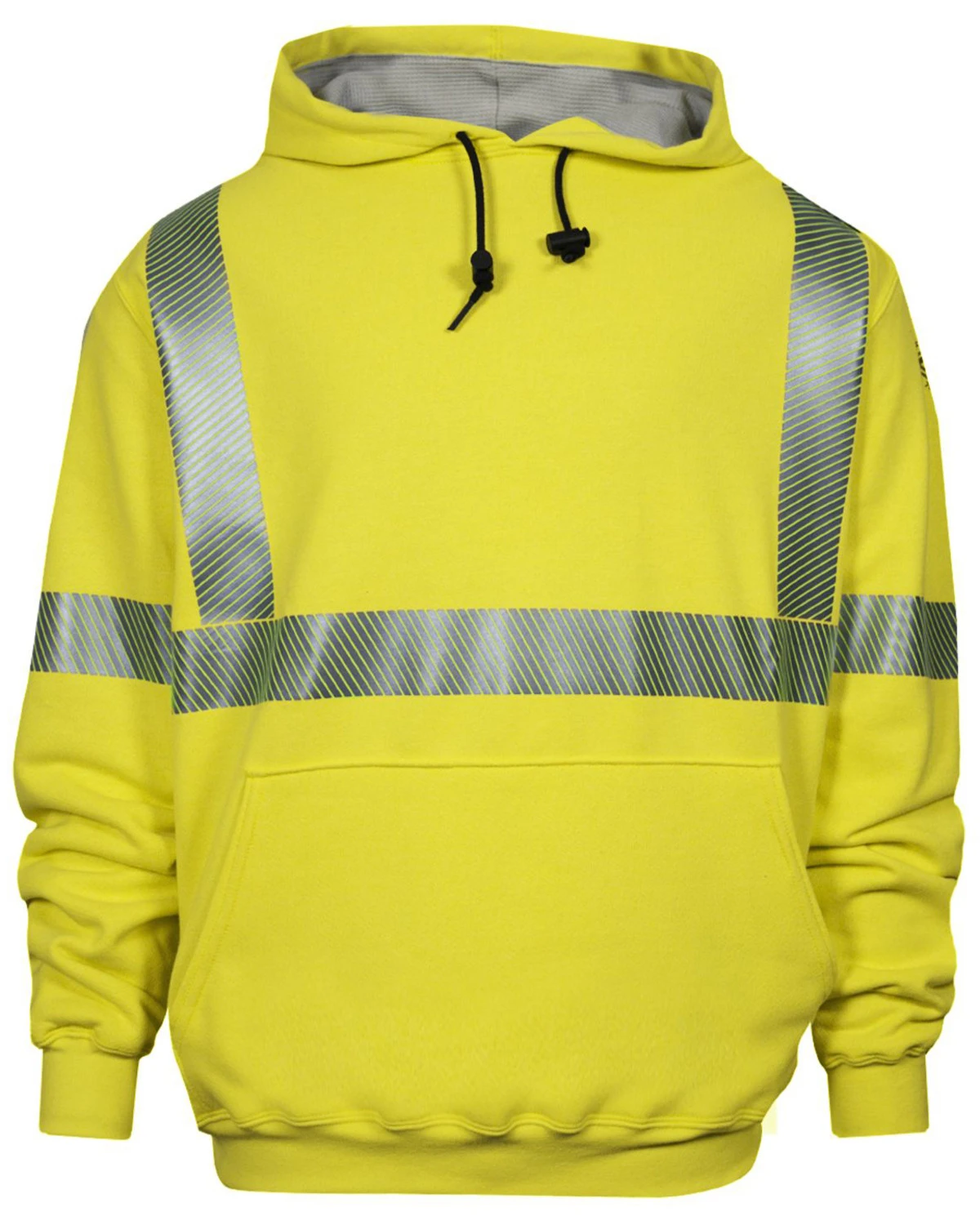National Safety Apparel Men's FR Vizable Hi-Vis Waffle Weave Hooded Work Sweatshirt - Tall 3 National Safety Apparel Men's FR Vizable Hi-Vis Waffle Weave Hooded Work Sweatshirt - Tall