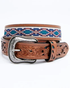 Cody James Men's Multicolor Cross Stitch Western Belt