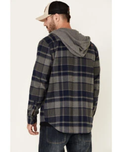 Hawx Men's Dark Gray Townsend Plaid Hooded Long Sleeve Flannel Work Shirt -Montana Clothing Shop 2000325323 021 P5