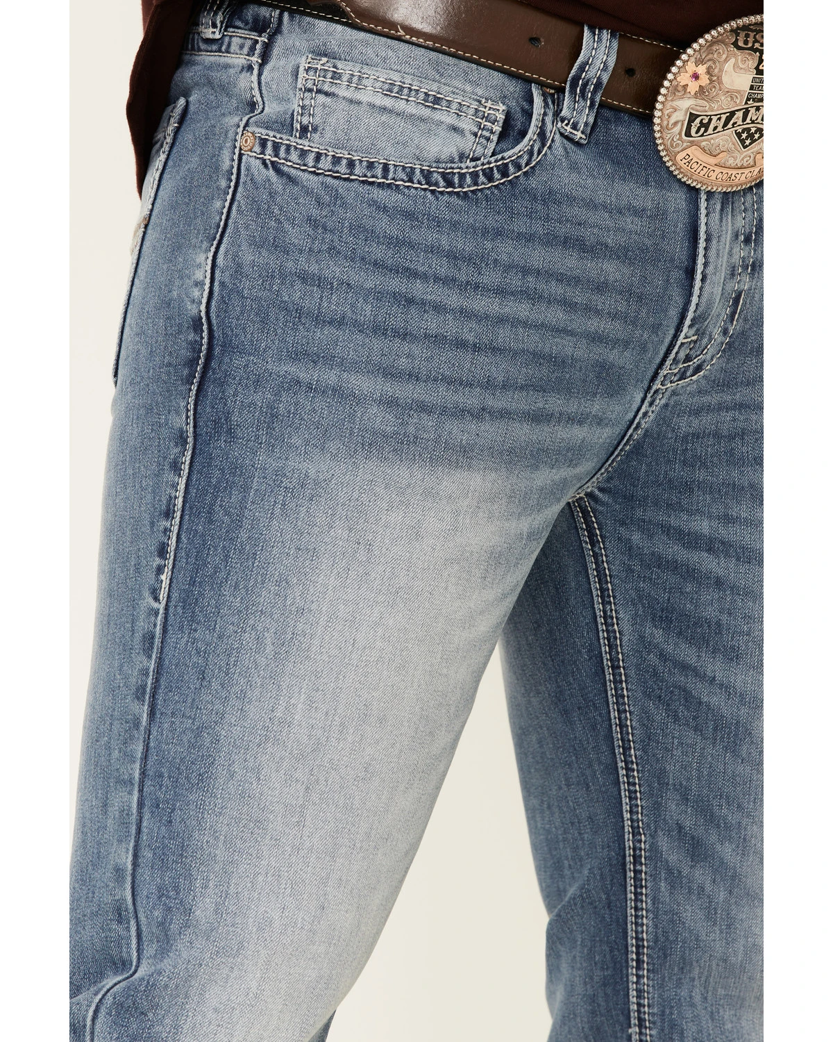 Rock & Roll Denim Men's Light Vintage Revolver Stretch Slim Straight Jeans 6 Rock & Roll Denim Men's Light Vintage Revolver Stretch Slim Straight Jeans - Image 4