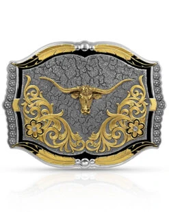 Montana Silversmiths Cracked Earth Longhorn Buckle