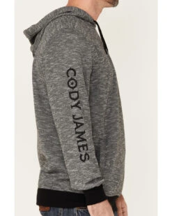 Cody James Men's Heather Black Embroidered Logo Sleeve Pullover Hooded Sweatshirt -Montana Clothing Shop 2000342814 001 P3