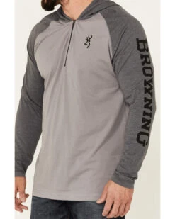 Browning Men's Gull Black Lucas 1/2 Zip Hooded Pullover -Montana Clothing Shop 2000344225 001 P3