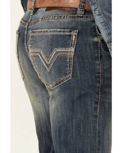 Rock & Roll Denim Men's Double Barrel Dark Vintage Wash Stretch Relaxed Straight Jeans -Montana Clothing Shop 2000345007 400 P4
