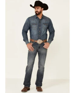 Rock & Roll Denim Men's Revolver Medium Vintage Stretch Slim Straight Jeans