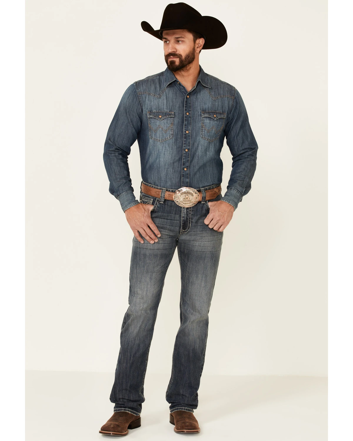 Rock & Roll Denim Men's Revolver Medium Vintage Stretch Slim Straight Jeans 3 Rock & Roll Denim Men's Revolver Medium Vintage Stretch Slim Straight Jeans