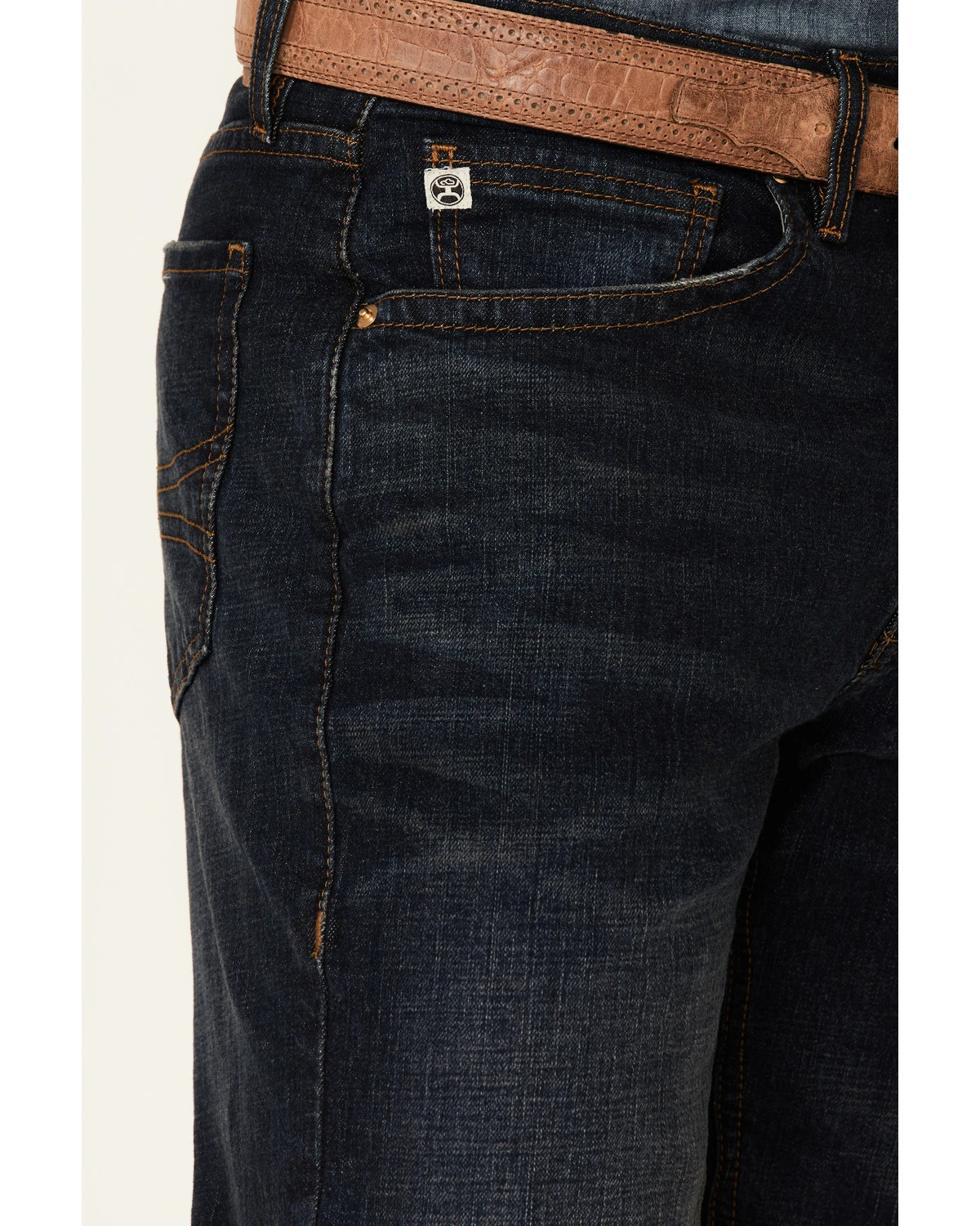 Rock & Roll Denim Men's Hooey Double Barrel Dark Vintage Stretch Relaxed Stackable Bootcut Jeans 6 Rock & Roll Denim Men's Hooey Double Barrel Dark Vintage Stretch Relaxed Stackable Bootcut Jeans - Image 4