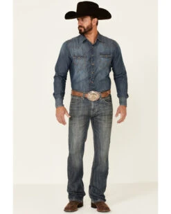 Rock & Roll Denim Men's Pistol Dark Vintage Wash Regular Straight Jeans -Montana Clothing Shop 2000345012 400 P3