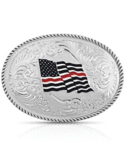 Montana Silversmiths Thin Red Line Flag Buckle