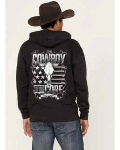 Cowboy Hardware Men's Gray To The Core Graphic Hooded Sweatshirt -Montana Clothing Shop 2000346628 020 P4