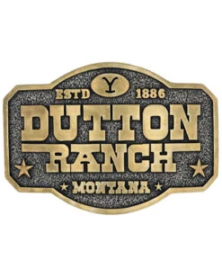 Montana Silversmiths Men's Dutton Ranch Montana Two-Tone Belt Buckle