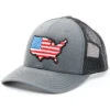 Oil Field Hats Men's Gray & Black American Flag US Patch Mesh-Back Ball Cap -Montana Clothing Shop 2000350290 022 P1
