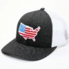 Oil Field Hats Men's Black & White American Flag US Patch Mesh-Back Ball Cap -Montana Clothing Shop 2000350293 001 P1
