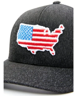 Oil Field Hats Men's Black & White American Flag US Patch Mesh-Back Ball Cap -Montana Clothing Shop 2000350293 001 P2