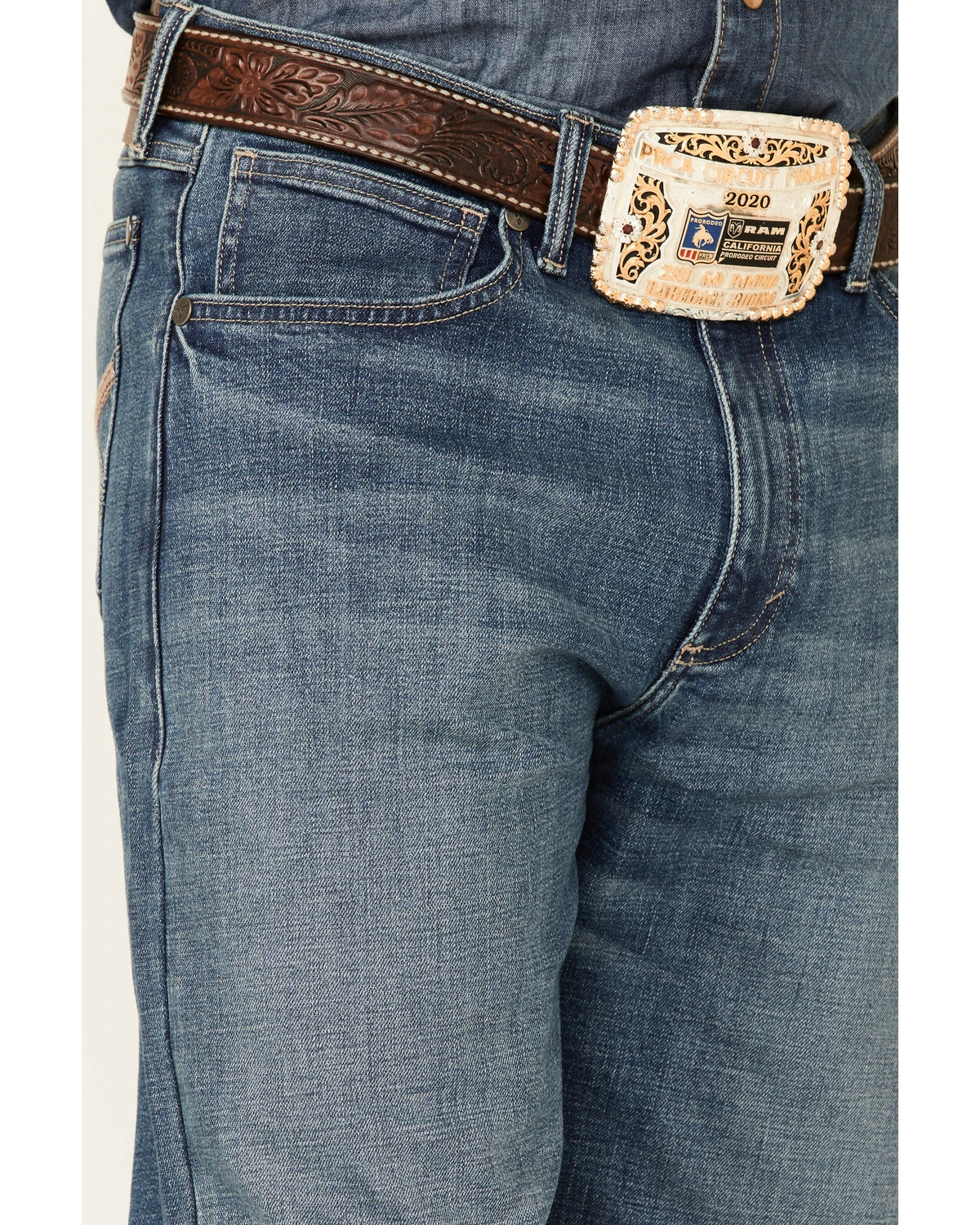 Wrangler 20X Men's Barnham Medium Wash Stretch Extreme Relaxed Straight Jeans 4 Wrangler 20X Men's Barnham Medium Wash Stretch Extreme Relaxed Straight Jeans - Image 2