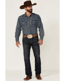 Rock & Roll Denim Men's Vintage Dark Revolver Stretch Slim Straight Jeans -Montana Clothing Shop 2000351108 400 P3