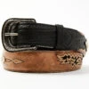 Moonshine Spirit Men's Embroidered Diamond Concho Leather Western Belt