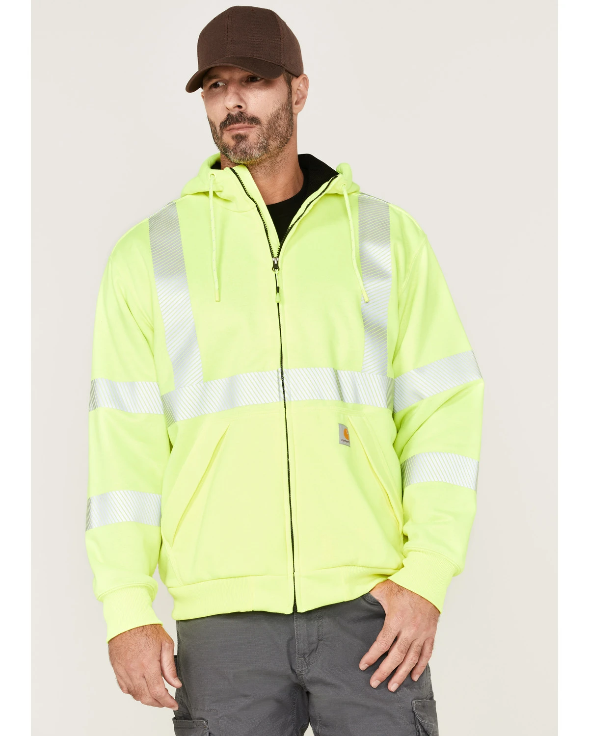 Carhartt Men's Hi-Vis Loose Fit Thermal Full-Zip Hooded Work Jacket 3 Carhartt Men's Hi-Vis Loose Fit Thermal Full-Zip Hooded Work Jacket