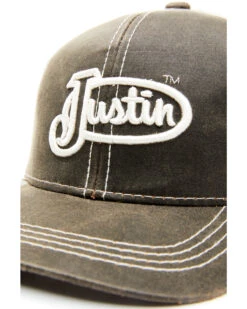Justin Men's Brown Oilskin Embroidered Logo Mesh-Back Ball Cap -Montana Clothing Shop 2000353919 200 P2