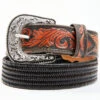 Cody James Men's Brown Floral Hand Tooled Stretch Bonded Strap Western Belt -Montana Clothing Shop 2000354453 200 P1