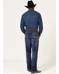 Rock 47 By Wrangler Men's Prichett Dark Wash Stretch Slim Straight Jeans -Montana Clothing Shop 2000361296 416 P3