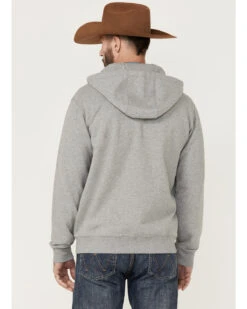 HOOey Men's Chest Stripe Light Gray Zip-Front Hooded Jacket -Montana Clothing Shop 2000363526 025 P4