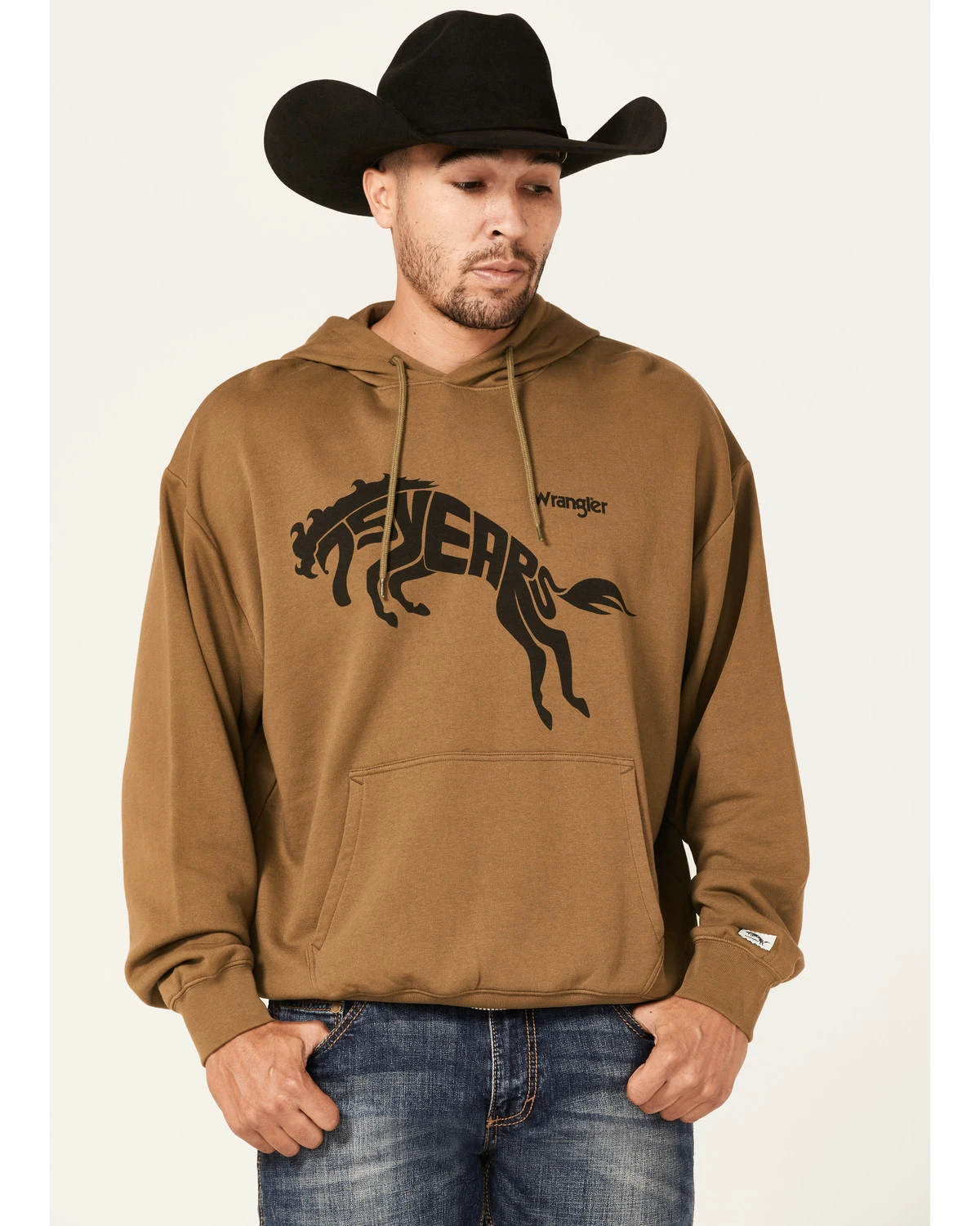 Wrangler Men's 75 Years Olive Horse Graphic Hooded Sweatshirt 3 Wrangler Men's 75 Years Olive Horse Graphic Hooded Sweatshirt