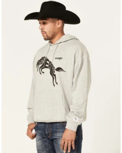 Wrangler Men's 75 Years Heather Gray Horse Graphic Hooded Sweatshirt 7 Wrangler Men's 75 Years Heather Gray Horse Graphic Hooded Sweatshirt -Montana Clothing Shop 2000366795 070 P2