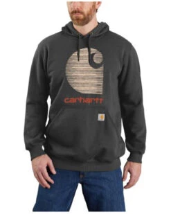 Carhartt Men's Rain Defender® Loose Fit Midweight Logo Graphic Hooded Sweatshirt