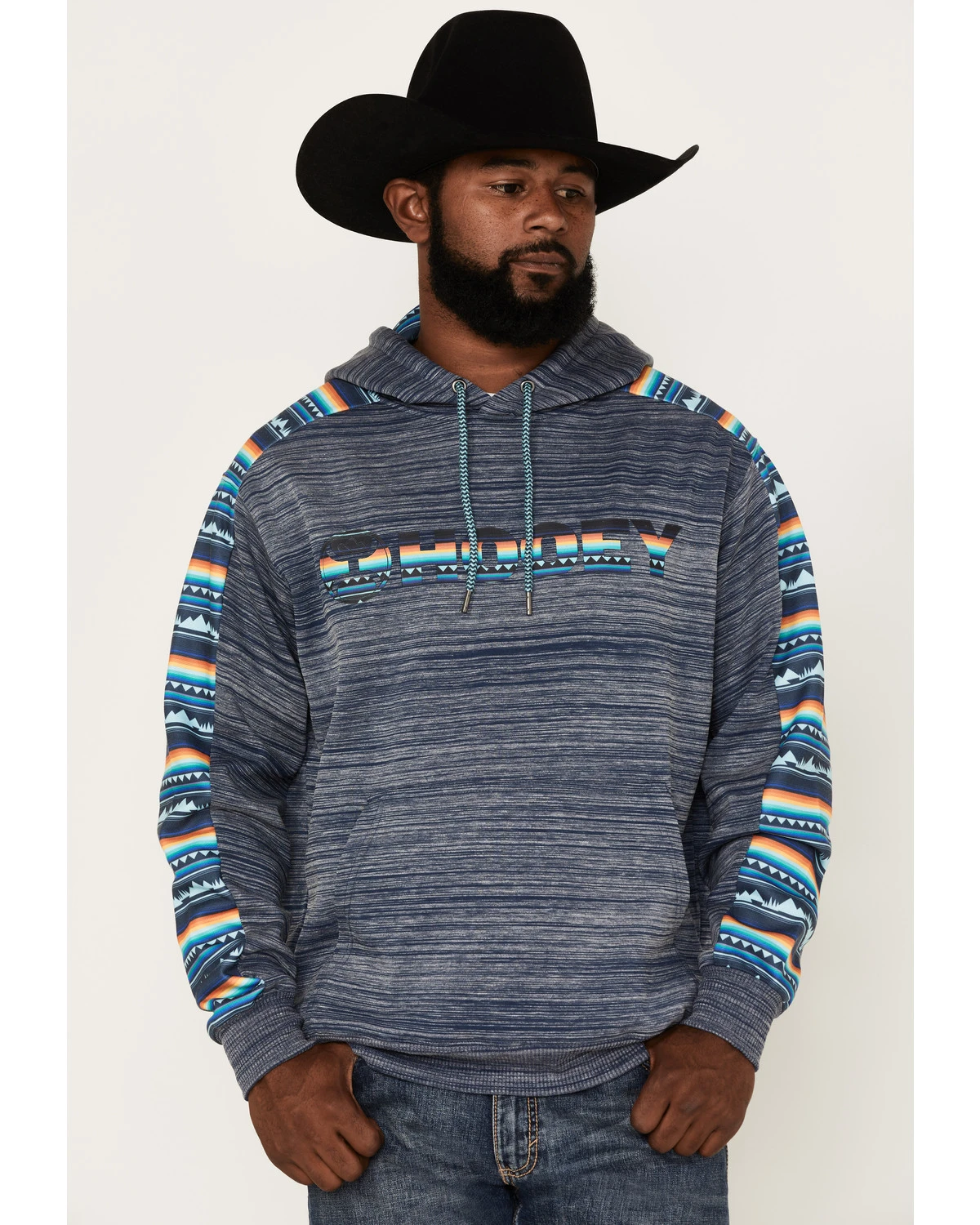 Hooey Men's Stripe Landscape Logo Hooded Sweatshirt 3 Hooey Men's Stripe Landscape Logo Hooded Sweatshirt