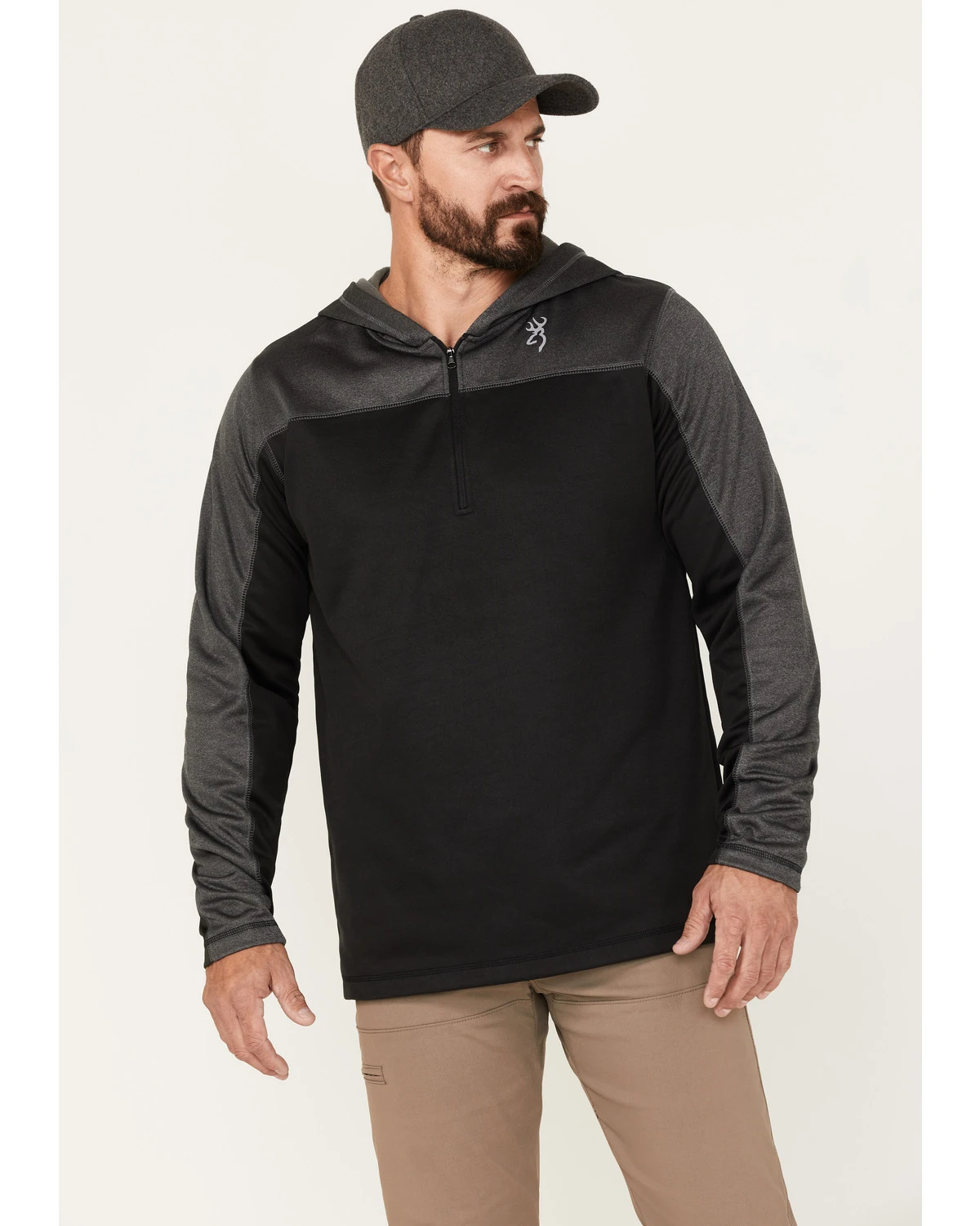 Browning Men's Hayes 1/4 Zip Hooded Pullover 3 Browning Men's Hayes 1/4 Zip Hooded Pullover