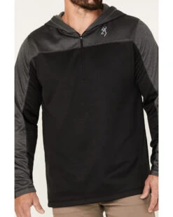 Browning Men's Hayes 1/4 Zip Hooded Pullover 8 Browning Men's Hayes 1/4 Zip Hooded Pullover -Montana Clothing Shop 2000373272 001 P3