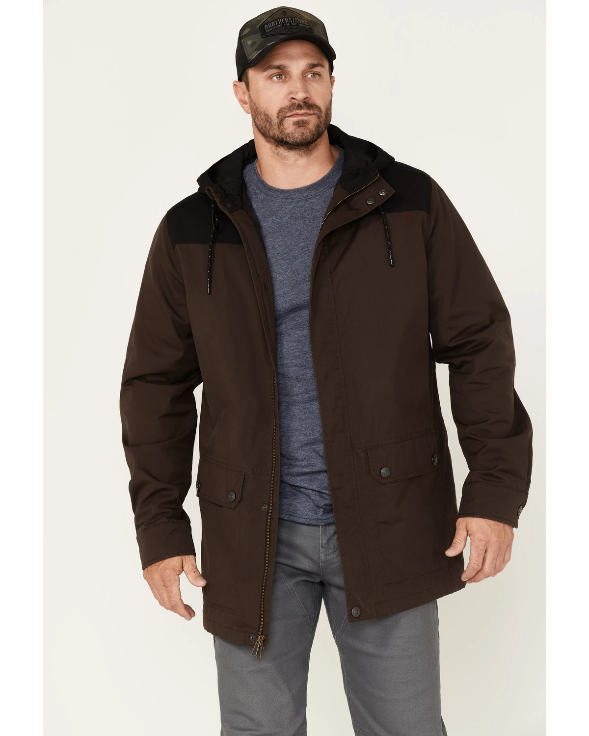 Brothers & Sons Men's Waxed Canvas Cruiser Hooded Jacket 3 Brothers & Sons Men's Waxed Canvas Cruiser Hooded Jacket