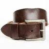 Brother & Sons Men's Brown Crimped Leather Belt