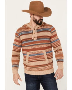 Pendleton Men's Medallion Striped Hooded Pullover