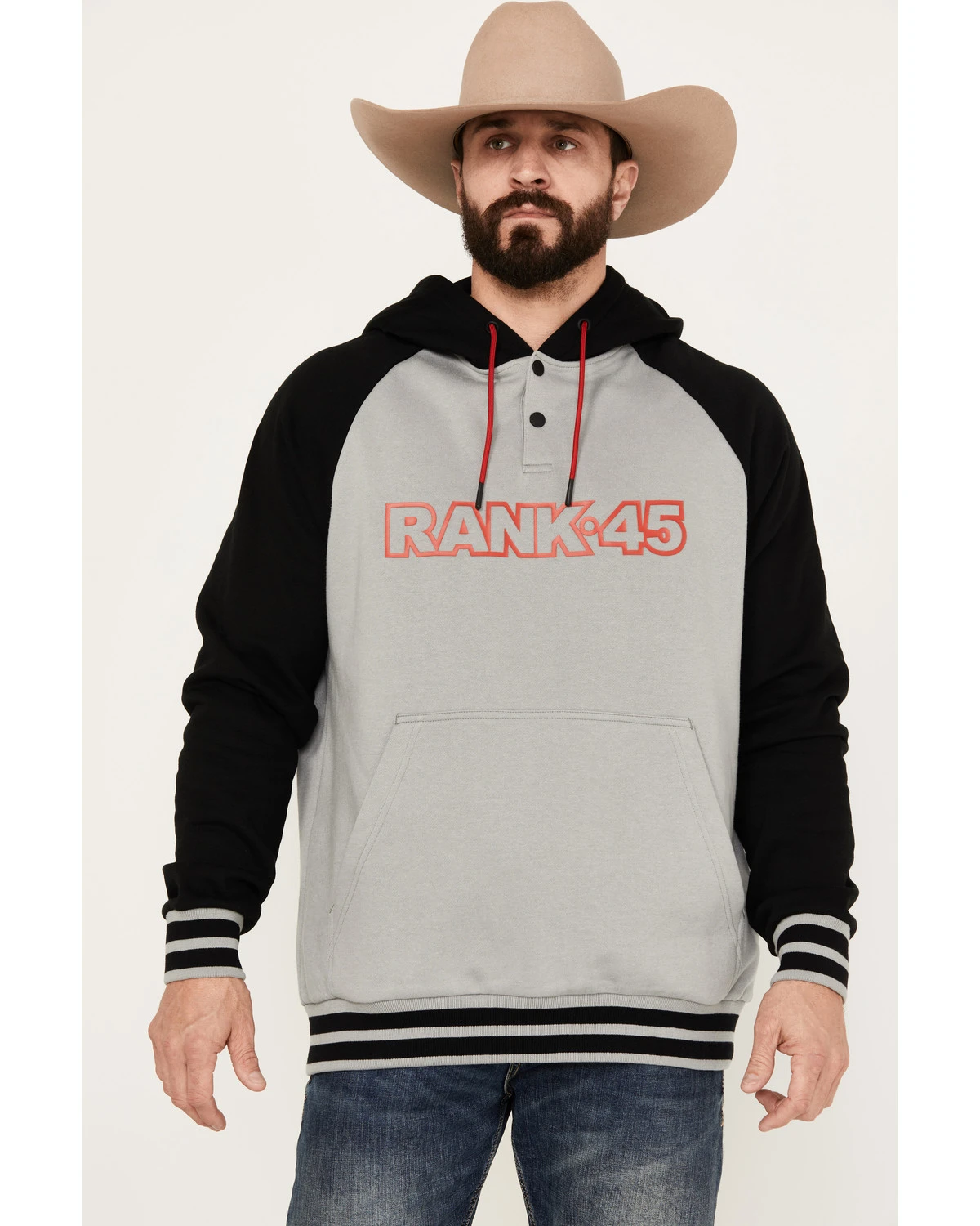 RANK 45 Men's Color Block Challenger Hooded Pullover 3 RANK 45 Men's Color Block Challenger Hooded Pullover