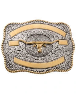 Nocona Men's Two-tone Longhorn Belt Buckle