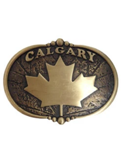 AndWest Vintage Bronze Calgary Maple Leaf Belt Buckle