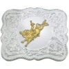 Montana Silversmiths Men's Scalloped Silver Bull Rider Western Belt Buckle -Montana Clothing Shop 290D55 94 P1
